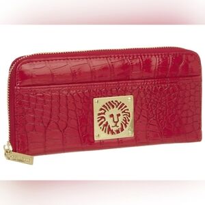 Anne Klein Color Rush Strawberry Zip Around Wallet